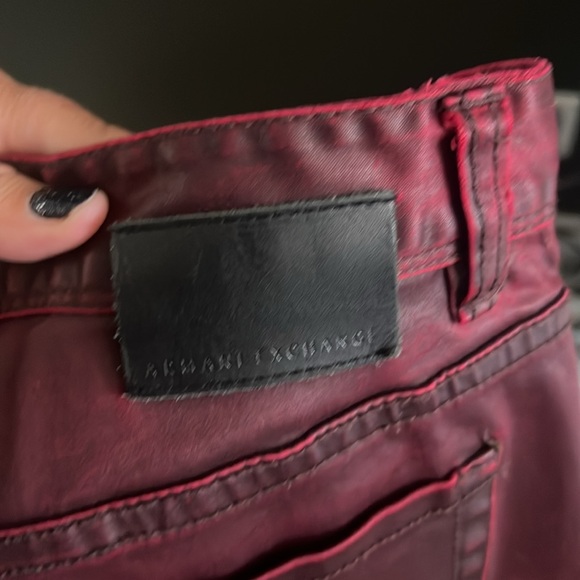 🛑 1 hour sale. Armani Exchange, merlot color jeans/pants, slight distress, sz 6 - Picture 13 of 13